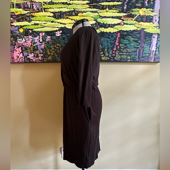 Black cotton faux wrap dress from Boden - Picture 2 of 2